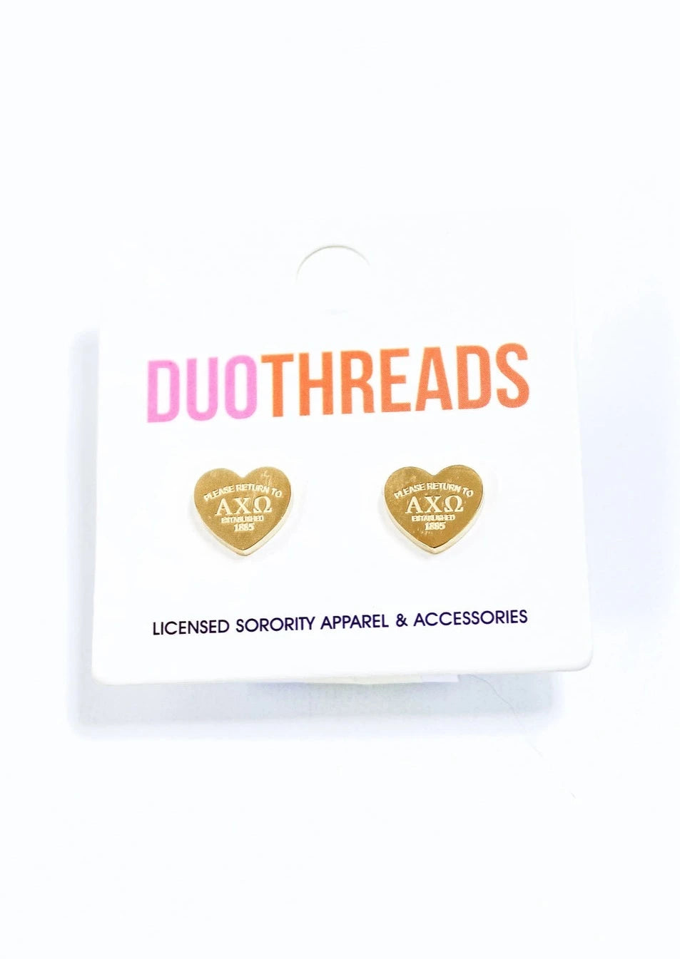 Alpha Chi Omega Heart Earrings