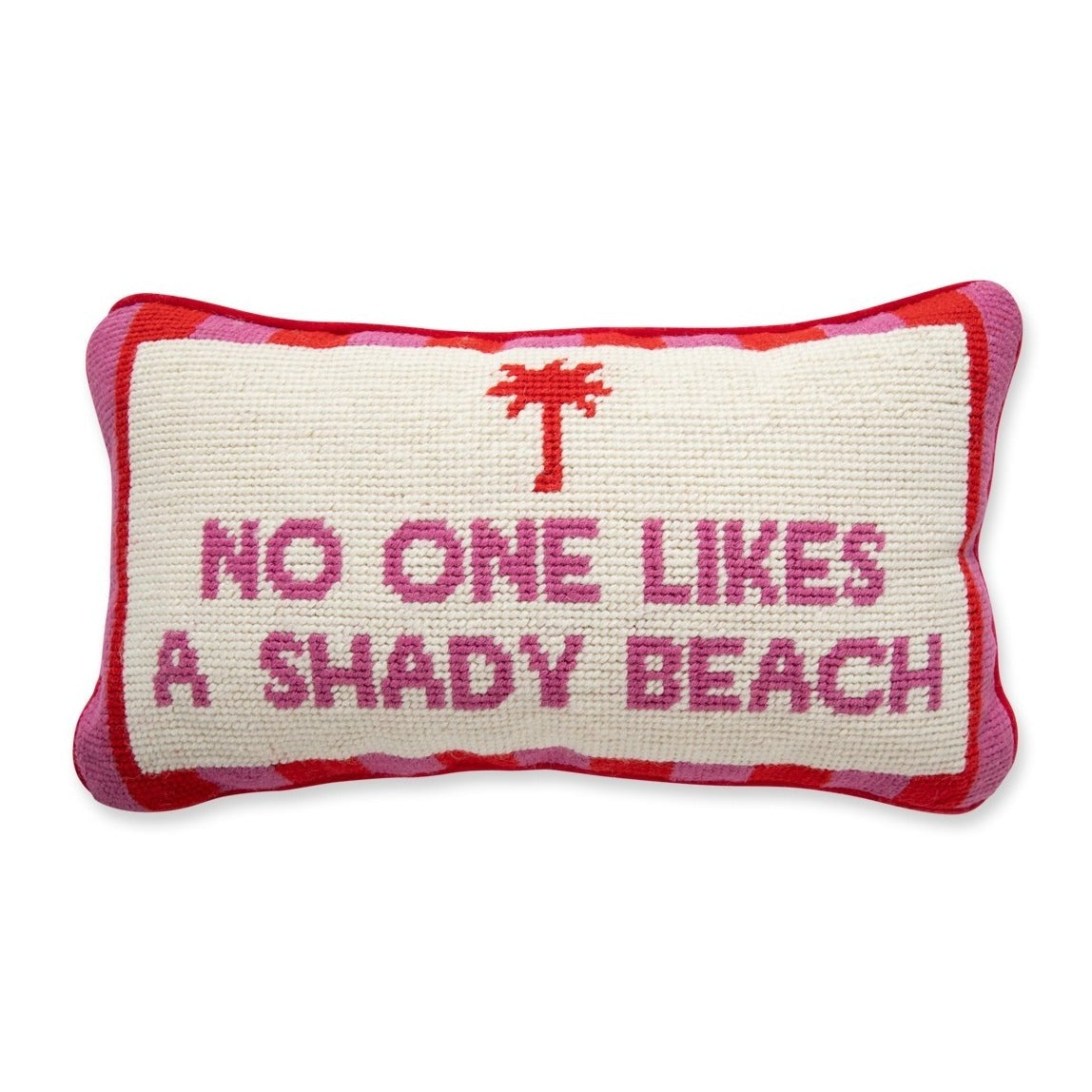 Shady Beach Needlepoint Pillow