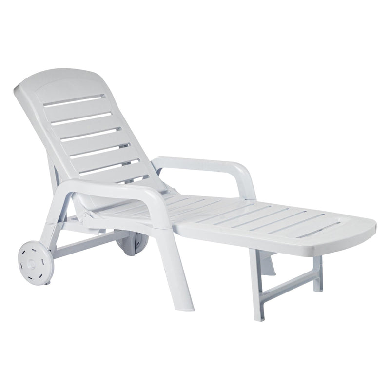 White Palamos 3 Position Sun Lounger - By Resol
