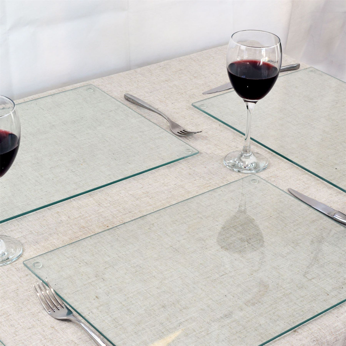 Harbour Housewares 16"Rectangular Glass Placemats - Clear | Rinkit.com