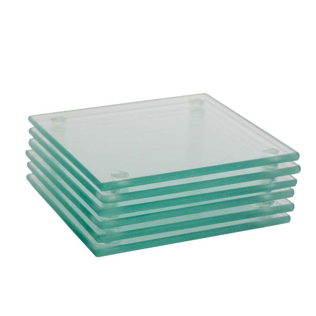 Harbour Housewares Glass Square Coasters - Clear