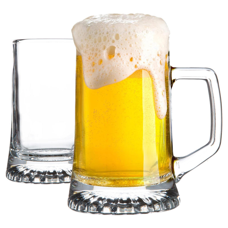 510ml Stern Tankard Glass Beer Mugs - Pack of 2 - By Bormioli Rocco ...