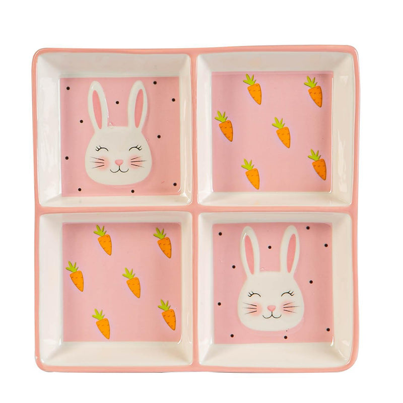 Bunny Snack Plate - 4 Segments - By Nicola Spring