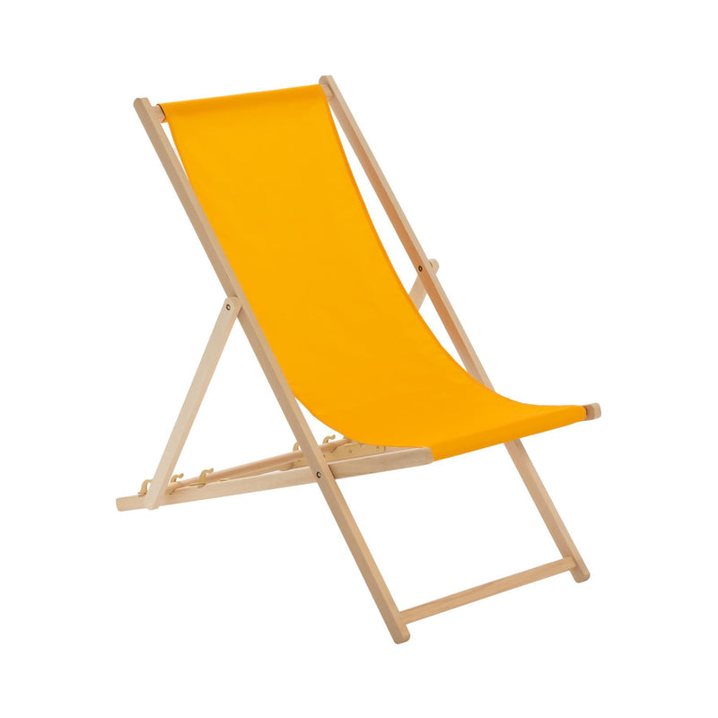 Folding Wooden Deck Chair - By Harbour Housewares - Orange