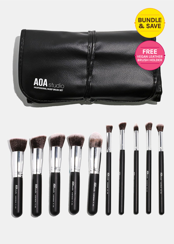 AOA Studio 10pcs Makeup Brushes Set Soap Washing Mat Makeup Blender Eye  Makeup