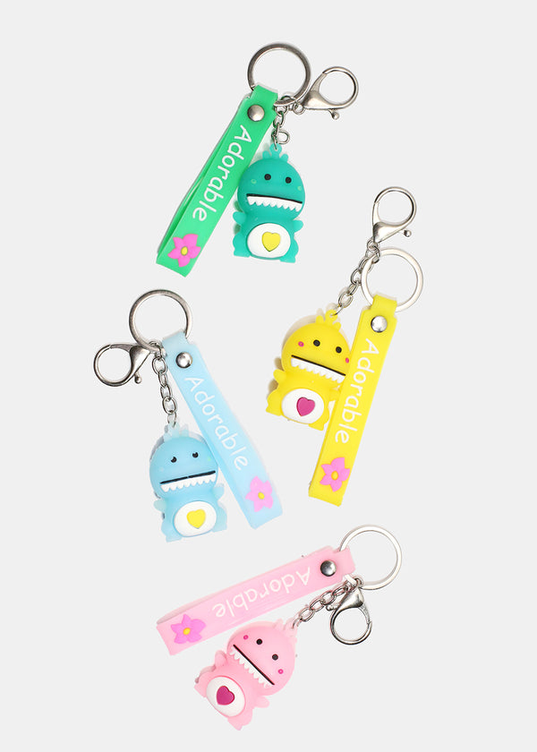 Miss A Glitter Teddy Bear Keychain Grey