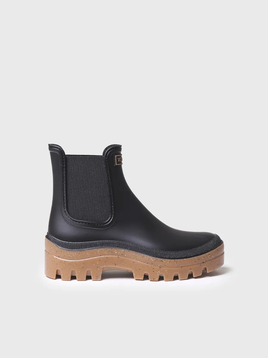 Stivaletto da donna impermeabile con suola a contrasto