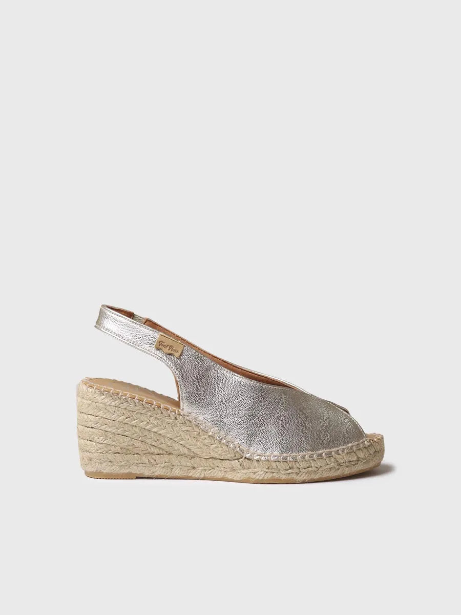 Espadrillas con zeppa e punta aperta stile peep toe