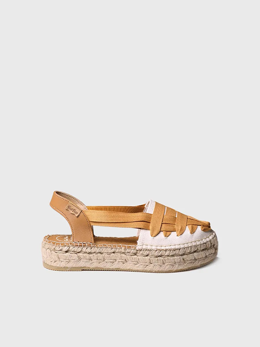 Espadrillas senza tacco con cinturini incrociati