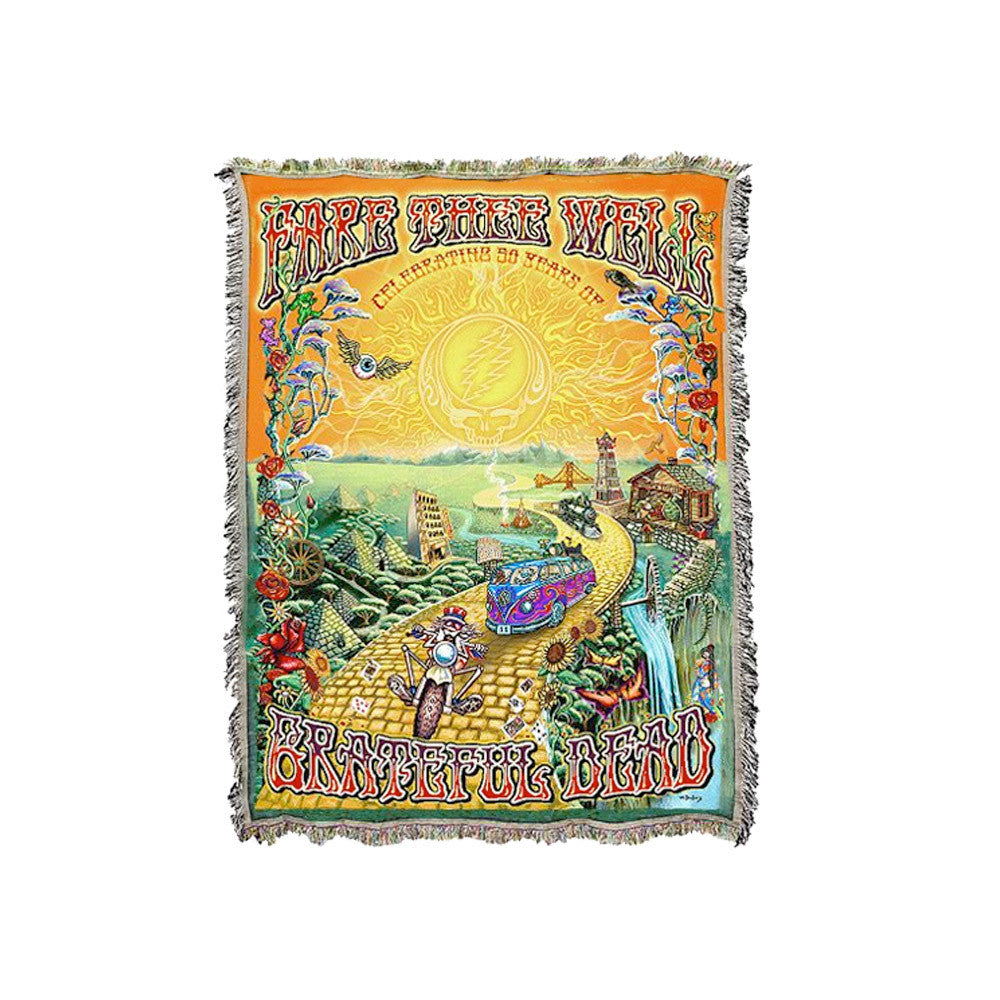Grateful Dead The Golden Road Woven Blanket Fare Thee Well Store