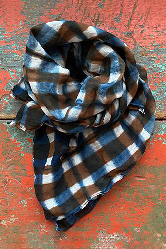 Auntie Oti :: Eco Dye Scarf, Gingham