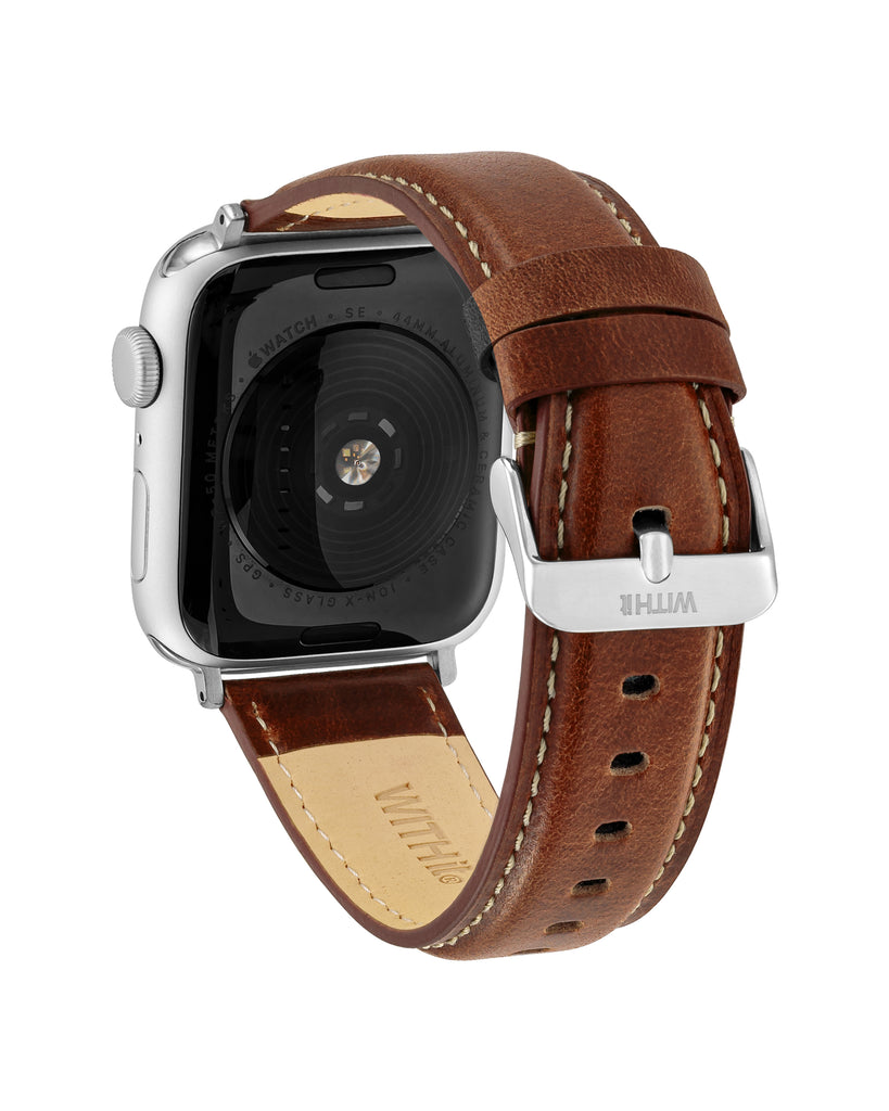 Bracelet Apple Watch croco cuir 100% véritable 42mm marron