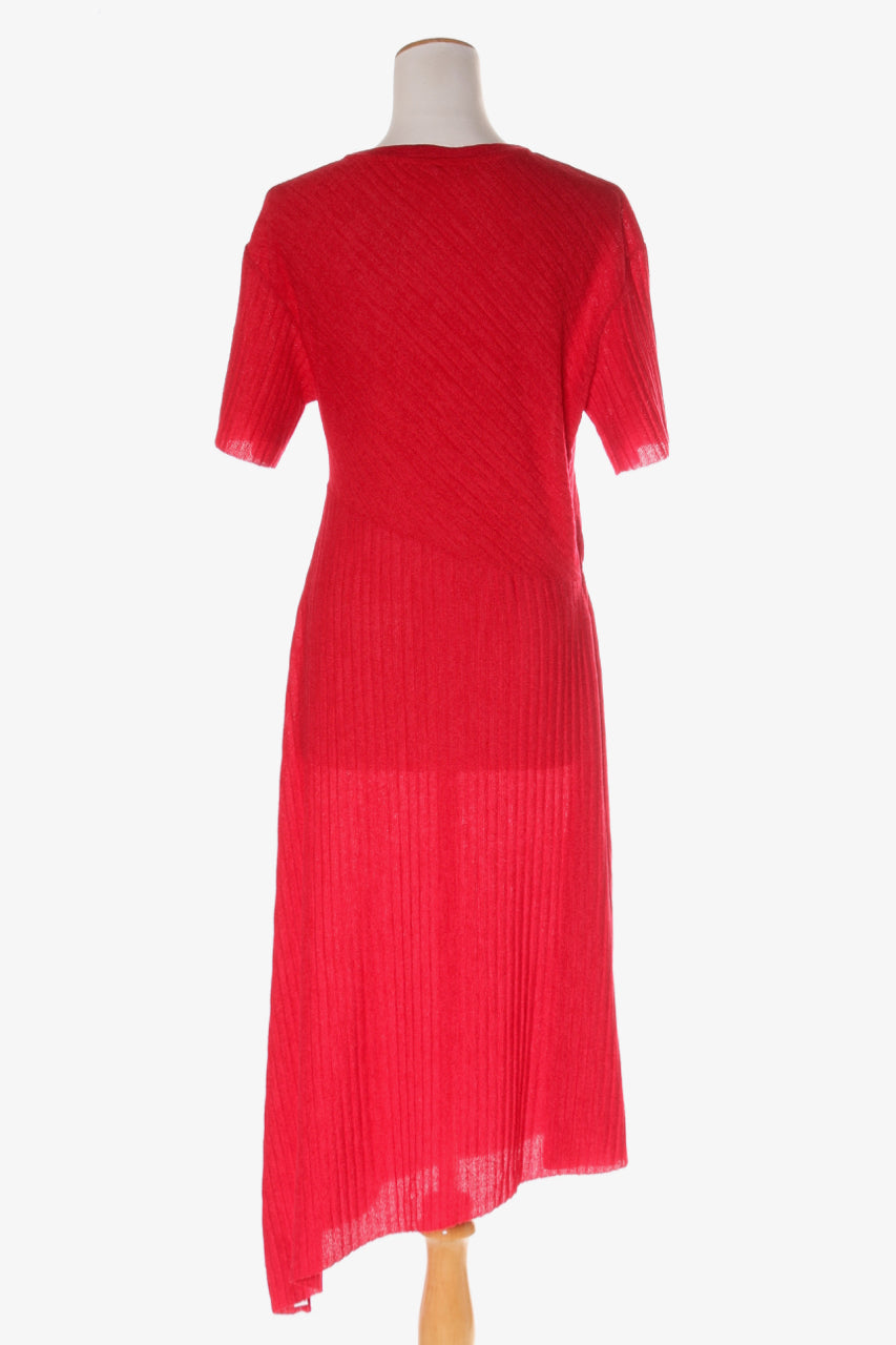 zara red knit dress