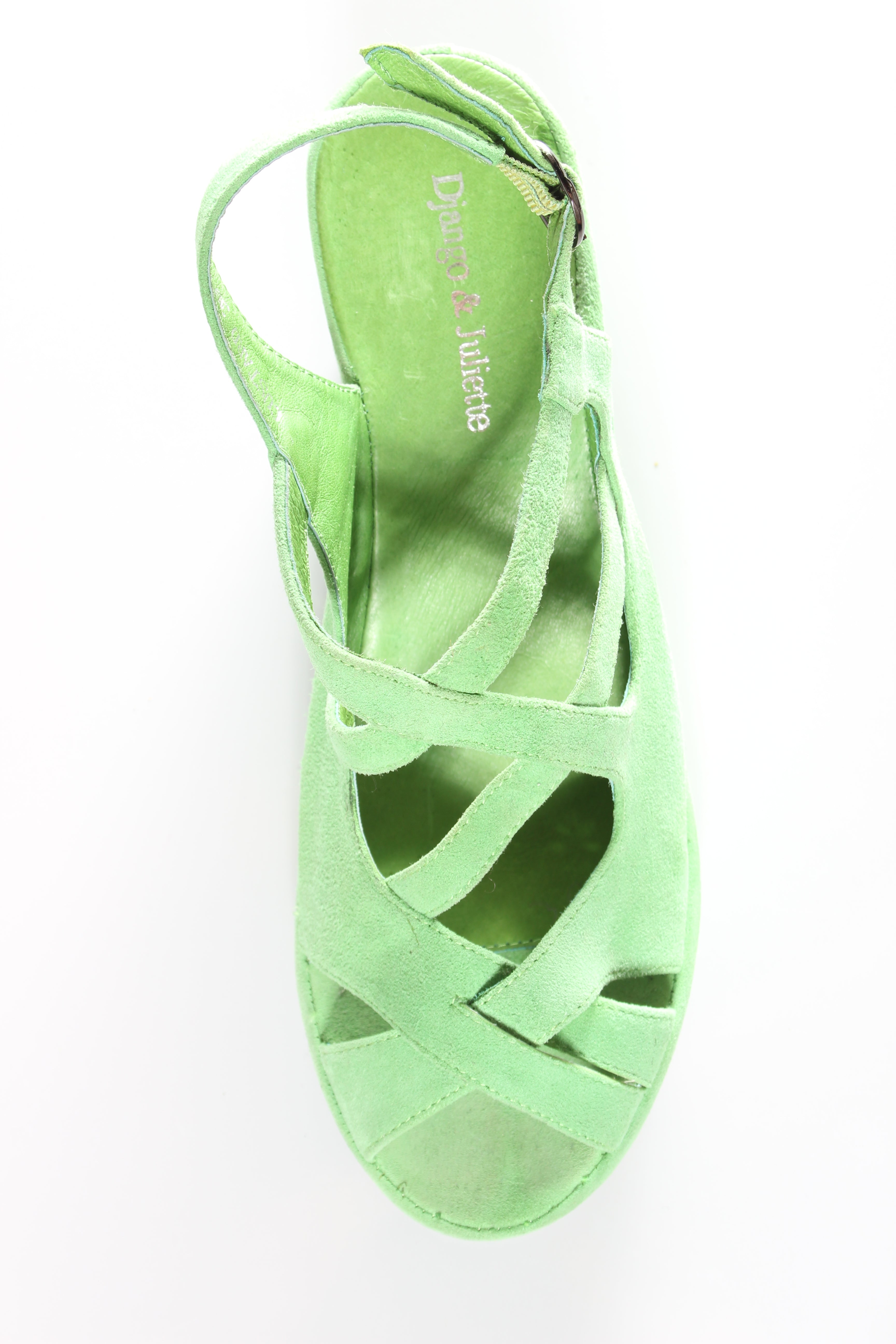 JULIETTE - Apple green suede wedges! 39 