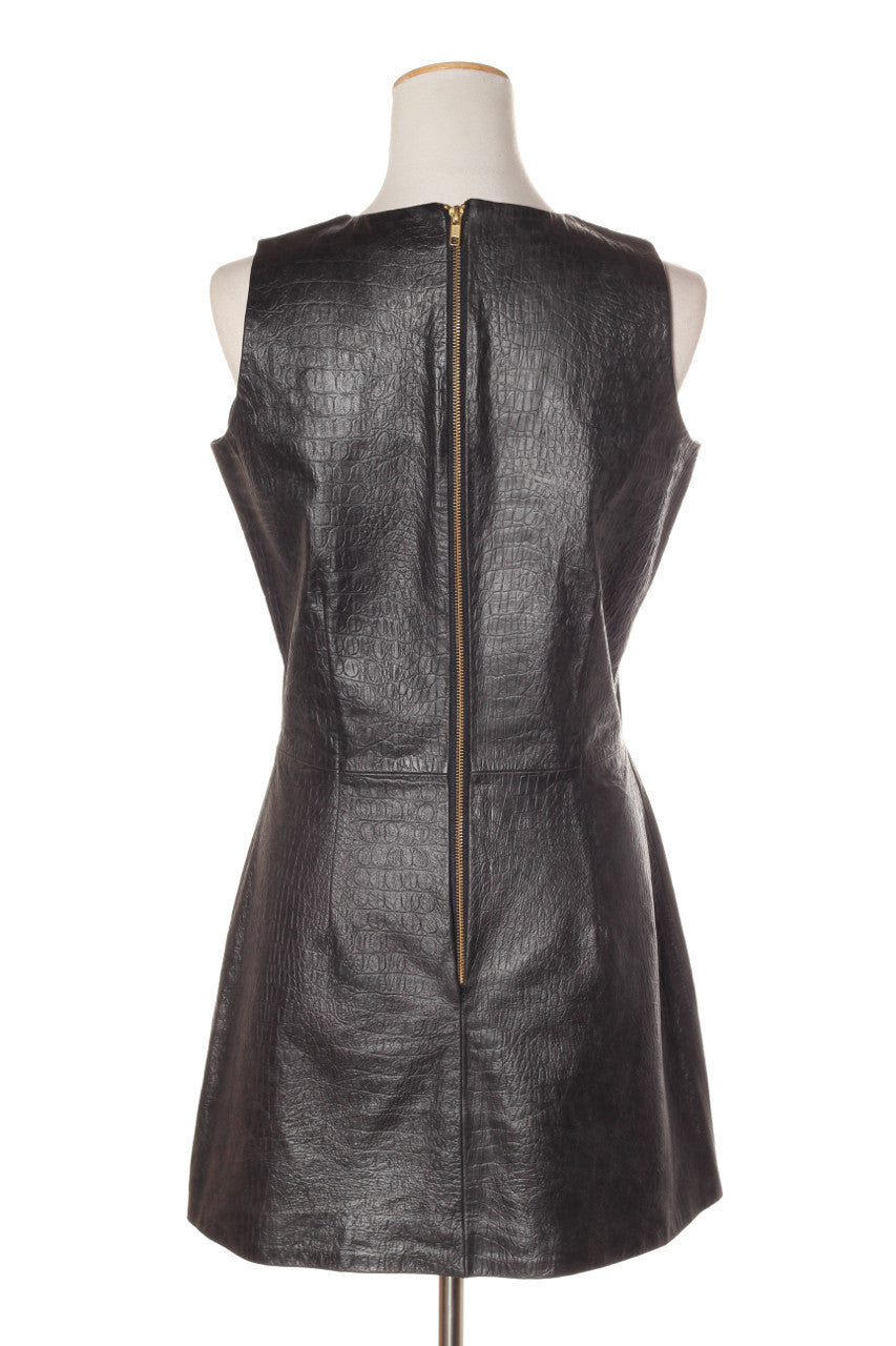 Genuine Textured Leather Tunic Dress 8 10 Recycle Style