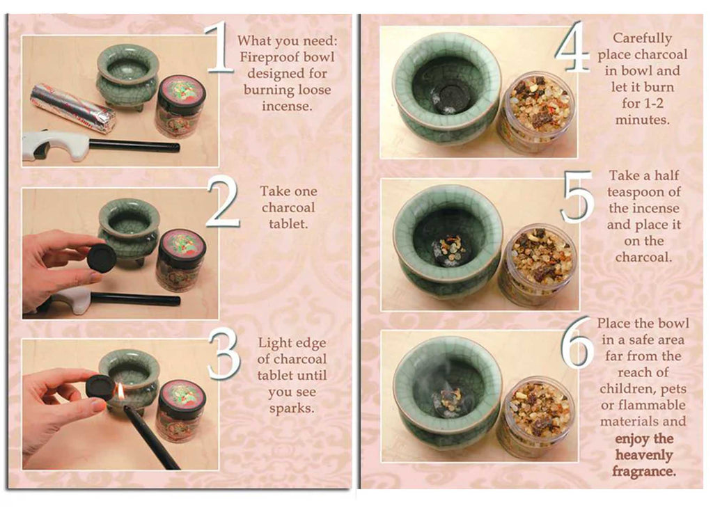 how to burn resin incense