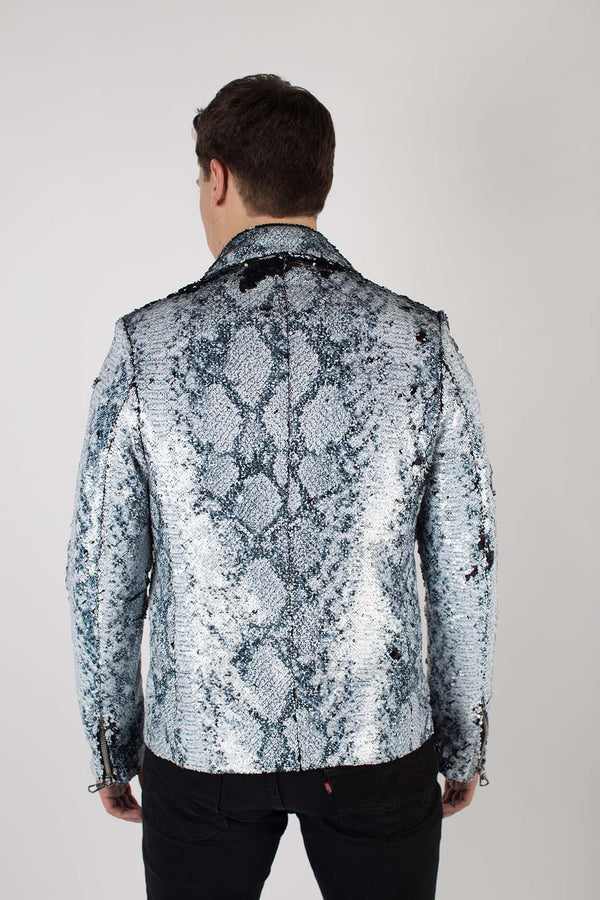 Silver Sequin Bomber Jacket  No Rules Fashion - No Rules Fashion