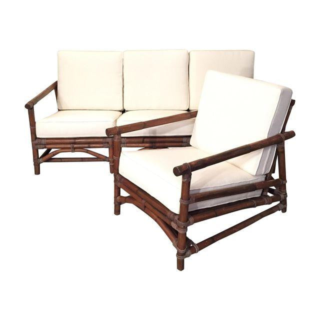 Milo Baughman Calif Asia Rattan Sectional Sofa Set Stylish Home