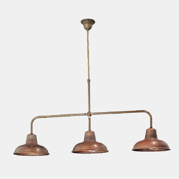 copper triple pendant light