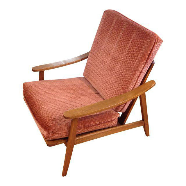 Vintage Mid-Century Oak & Burnt Orange Arm Chair | Stylish Home Decor