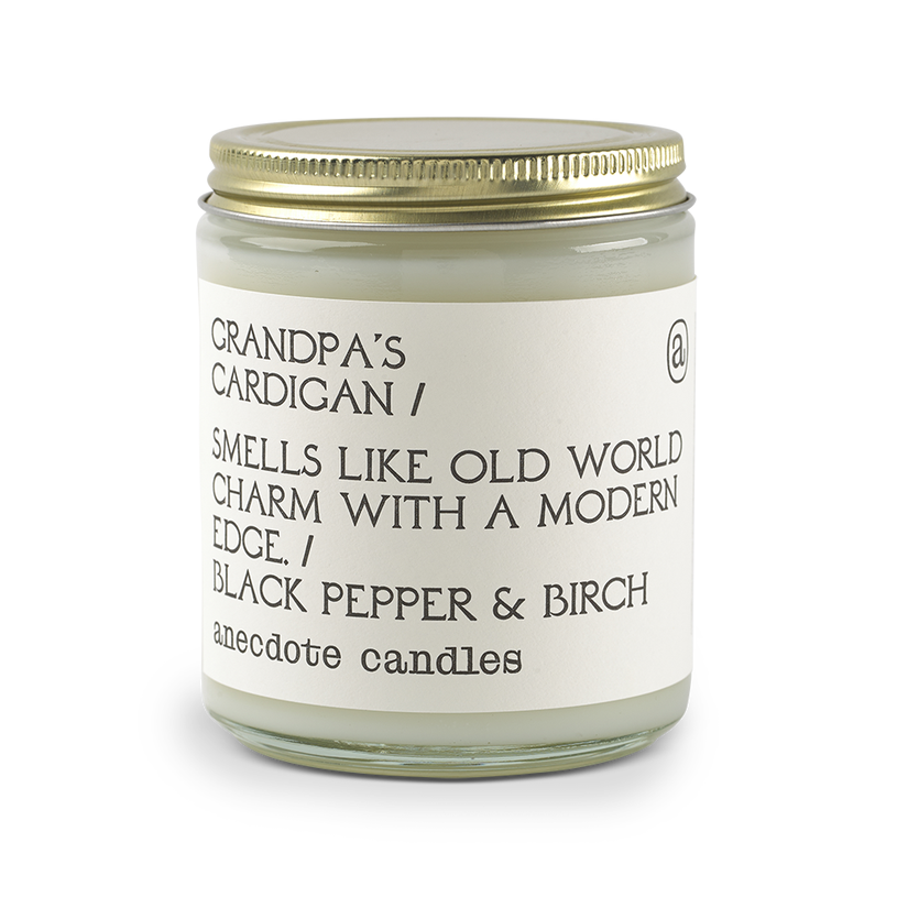 Grandpa s Cardigan (Black Pepper & Birch) Glass Jar Candle