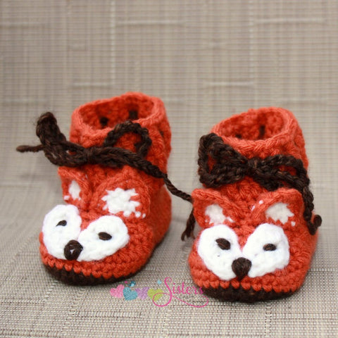 Fox Baby Booties - Crochet Baby Booties 