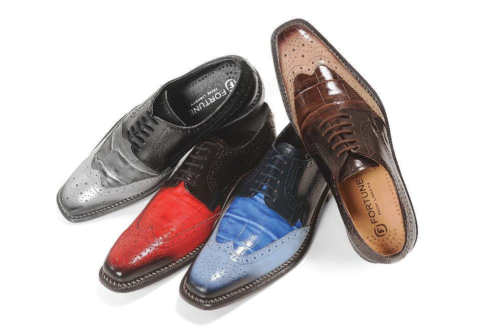 two tone wingtip oxford shoes