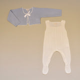 Ivory Baby Cable Knit Sleeveless Sweater Footy Romper