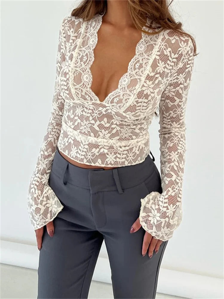 Summer Floral V-Neck Slim Fit Tee for Women