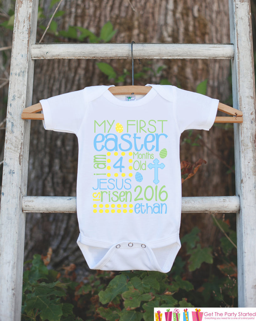 Boys First Easter Outfit - Custom Personalized Easter Onepiece - Baby – Get  The Party Started