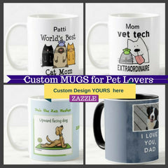 Custom Design Pet themed mugs personalize gifts for dog and cat lovers