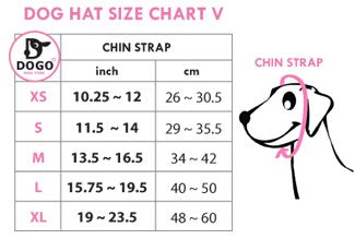 DOGO Hat size chart with sizing guide