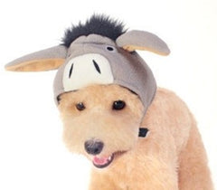Plush Gray Donkey Hat with Floppy Ears for Dogs