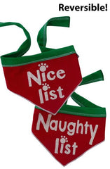 Naughty or Nice Reversible Holiday Scarf in color Red/Green