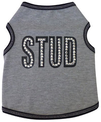 STUD Tank Tee in color Heather Gray for dogs