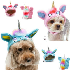 Magical Unicorn Character Hat for Dogs in 2 Colors Pink or Blue