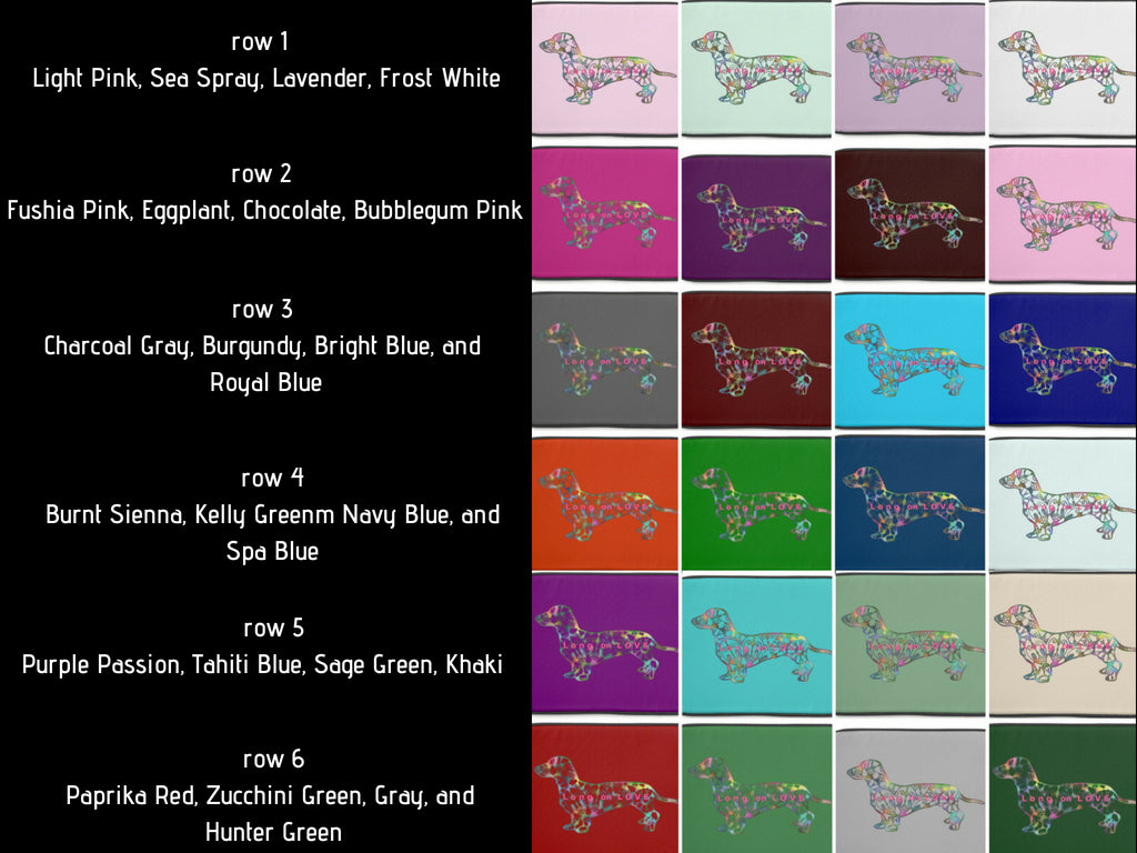 Color Chart for Laptop Cases Tote Bags and personalized gifts for pet lovers