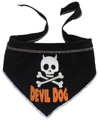 Devil Dog "Skull" Bandana Scarf in color Black/White/Orange