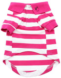 Pink Striped Polo Shirt for Dogs