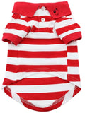 Red Striped Polo Shirt for Dogs