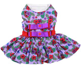 Lavender Floral Party Dress with charm and leash for dogs