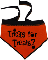 Tricks For Treats Halloween Bandana Scarf in color Orange/Black