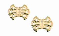 Embossed Ornamental Cabinet Hinges "Butterfly Style" ~ 1-15/16" x 1-7/16" ~ Brass Finish