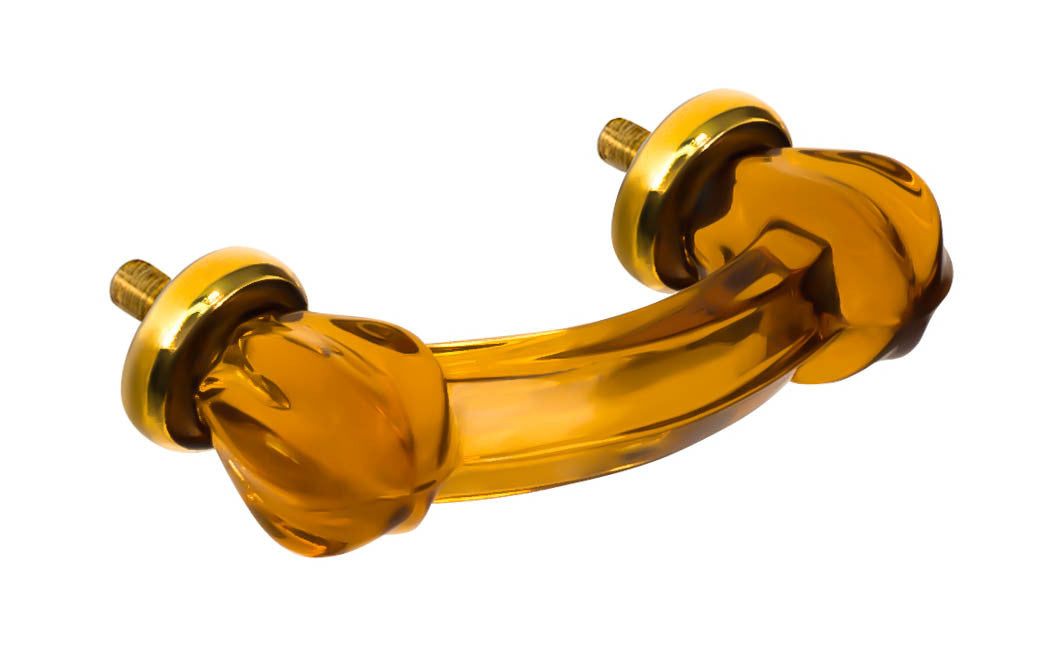 StarShaped Glass Drawer Pull Amber