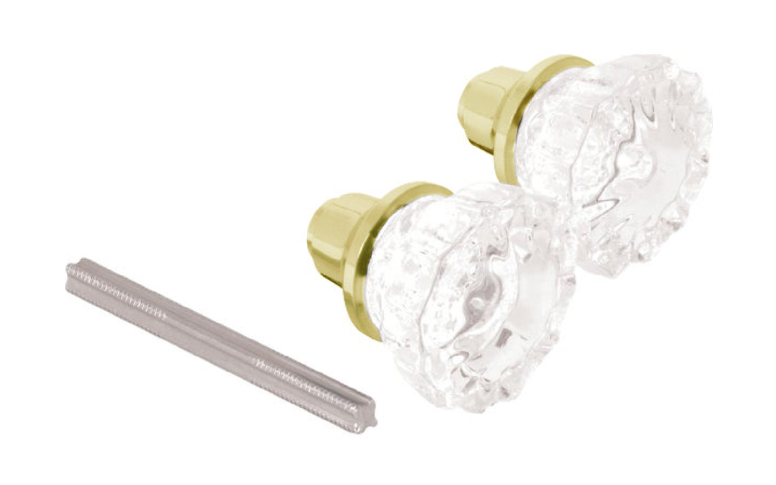 Glass Door Knob Set With Brass Finish 