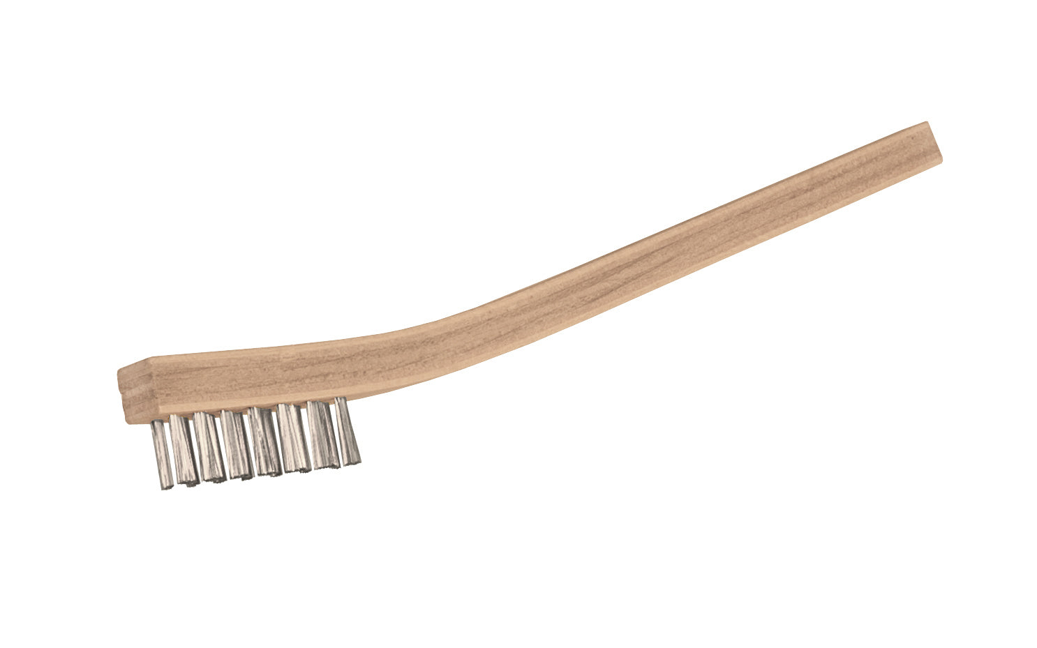 7" Long Stainless Steel Cleaning Brush with Wooden Handle ~ 5/16" Width x 1/2" Trim
