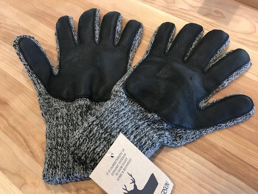 men's ragg wool gloves with leather palms