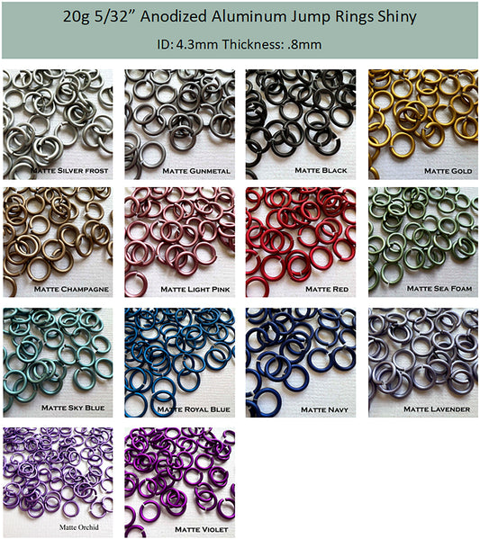 20g 3/32 AA Jump Rings SHINY (AWG) ID: 2.4mm - choose color & quantit –  Bead Me A Story