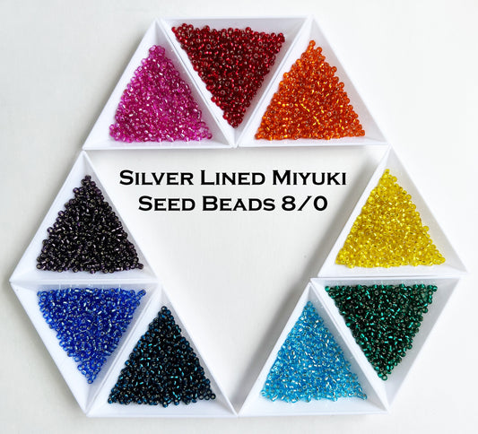 Metallic Rainbow Seed Bead Sampler Set size 8/0
