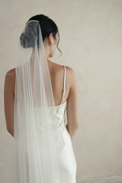 One tier veil with Swarovski crystals Madame Tulle Bridal Sydney